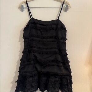 Chic Black Fringe Dress